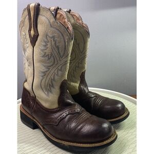 Ariat Fat Baby Womens Brown&Tan Leather Cowboy Cowgirl Boots Sz. 9 Needs Insoles